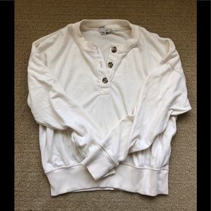 AEO Ahhmazingly Soft Henley Sweatshirt - Cream